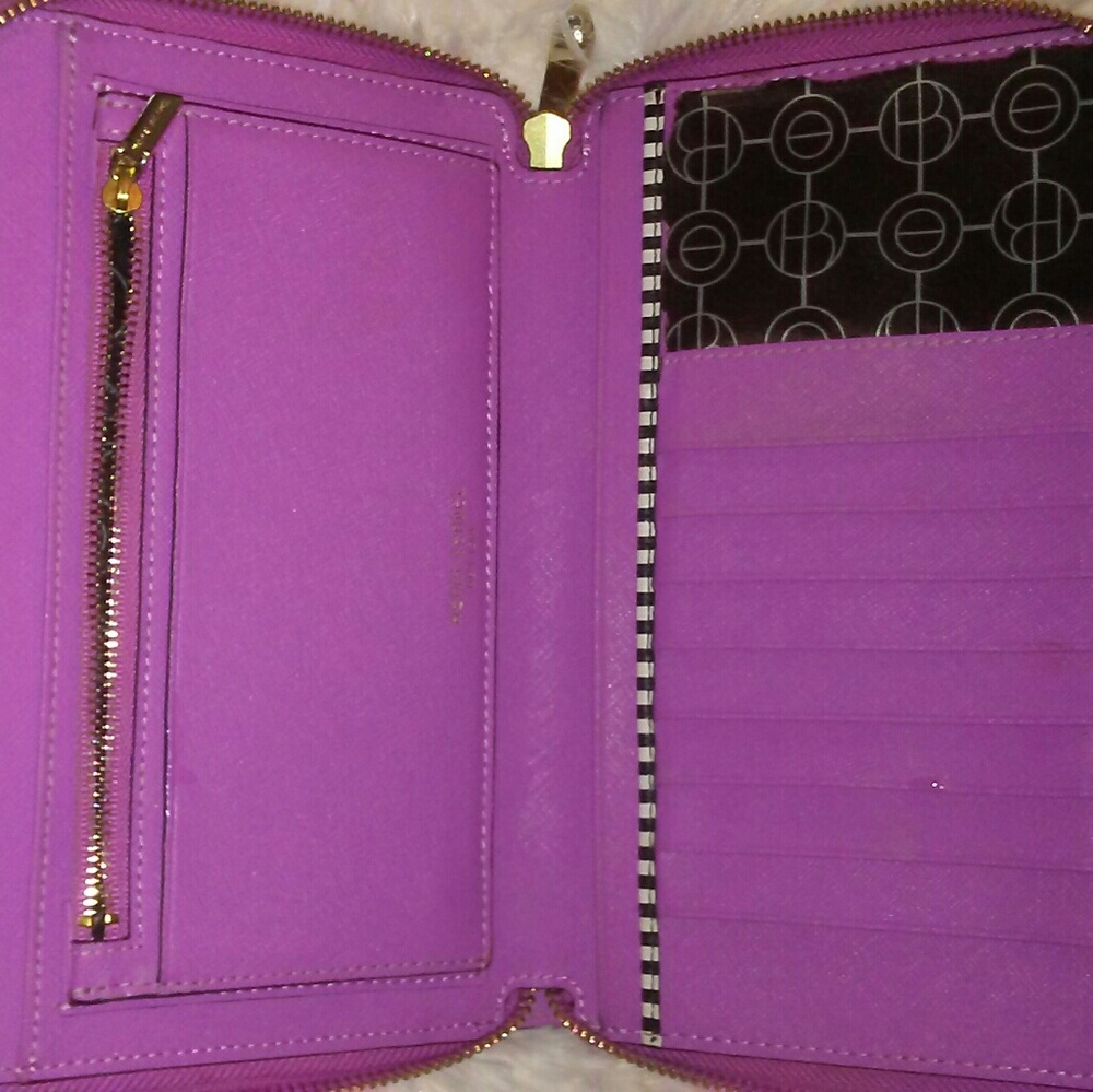 Henri Bendel Purple Wallet with Gold Accents - Picture 4 of 8